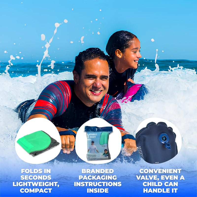 ZAMASMEL Premium Kids Inflatable Boogie Board Lightweight Swimming Floating Surfboard for Beach & Pool Fun Durable Inflatable Surf Body Board for Wave Riding Summer Pool Floats & Beach Toys - Image 5